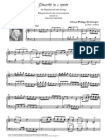 (Free Scores - Com) - Kirnberger Johann Concerto Minor For Keyboard Strings Harpsichord Solo Transcription 191161