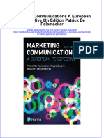 [Download pdf] Marketing Communications A European Perspective 6Th Edition Patrick De Pelsmacker online ebook all chapter pdf 