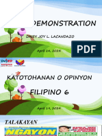 Demo Teaching Katotohanan o Opinyon Filipino 6