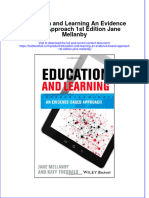 (Download PDF) Education and Learning An Evidence Based Approach 1St Edition Jane Mellanby Online Ebook All Chapter PDF