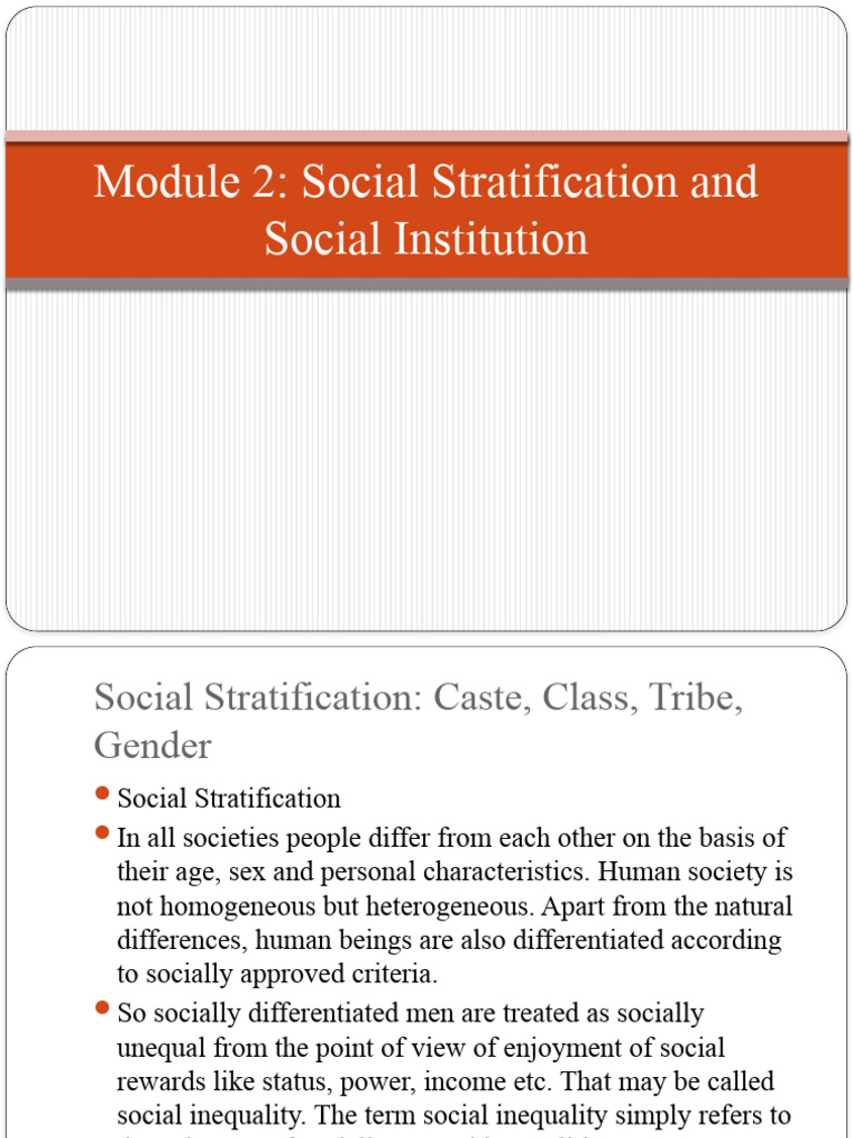 Social Stratification & Caste System | PDF | Caste | Social Stratification