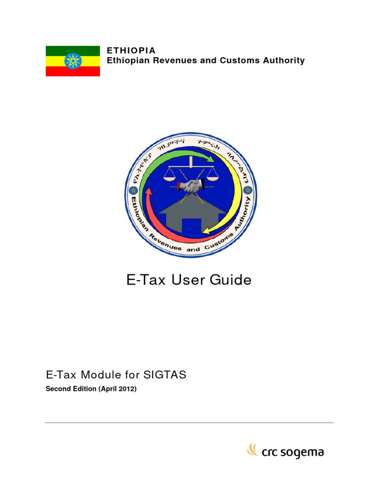 E-Tax User Guide for SIGTAS in Ethiopia | PDF | Login | Password