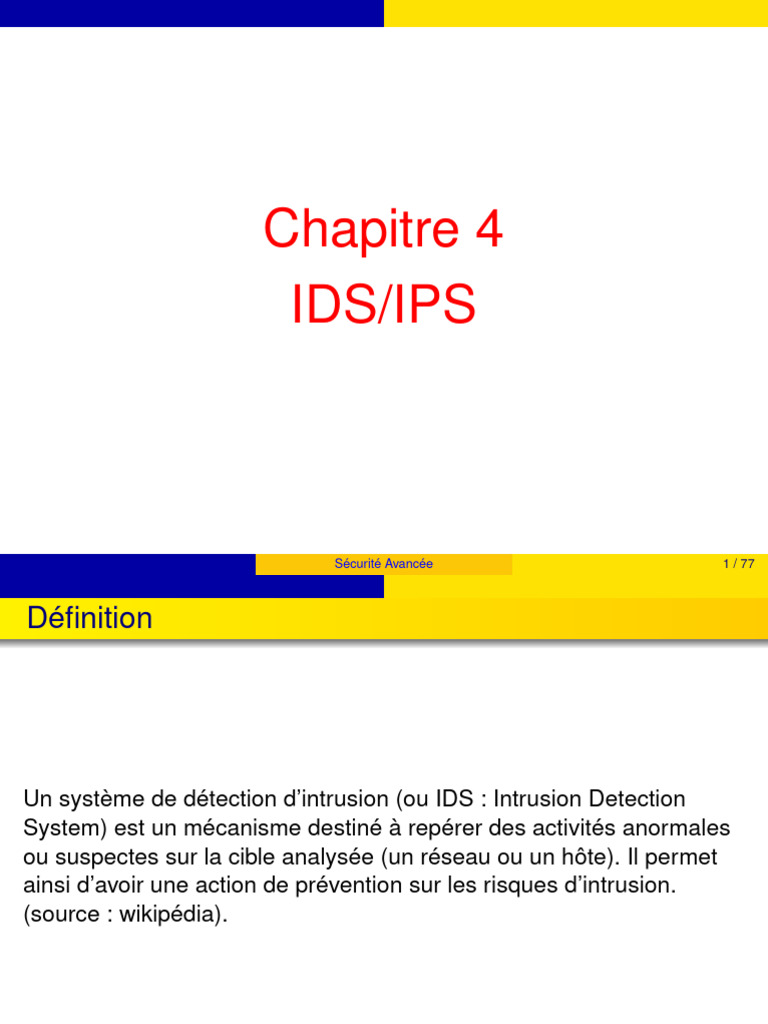 Systèmes IDS/IPS : Détection et Prévention | PDF | Test d'intrusion ...
