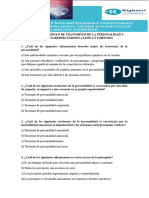 Examen Del Modulo de Trastornos de La Personalidad y Psicopatía Repercusiones Clínica y Forenses