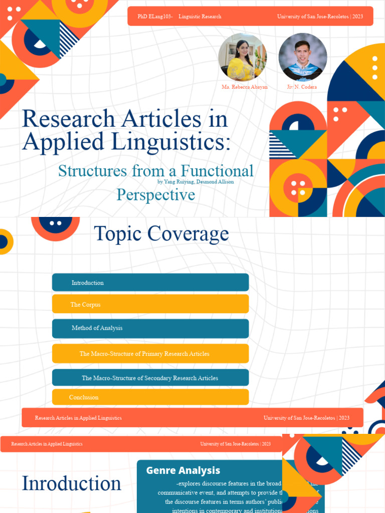 Research Articles in Applied Linguistics | PDF | Linguistics | Applied ...