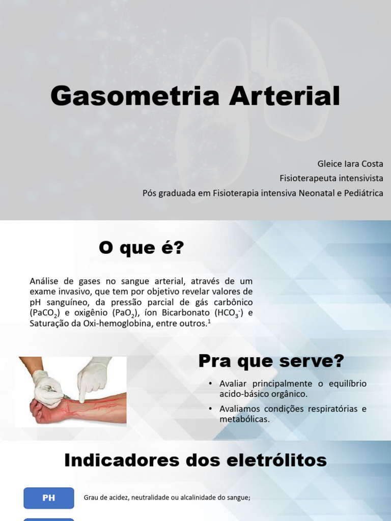 Gasometria Arterial Pdf Fisiologia Química