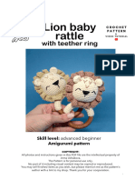 Lion Baby Rattle Amigurumi