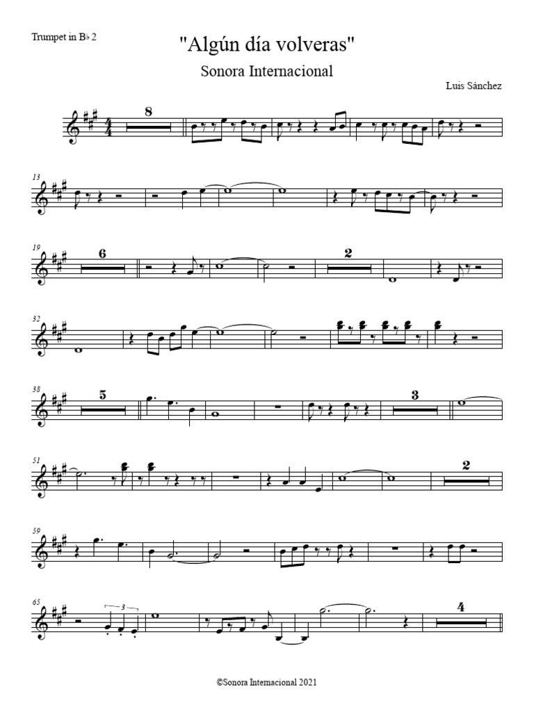 Algún Día Volveras - Trumpet in BB 2 | PDF
