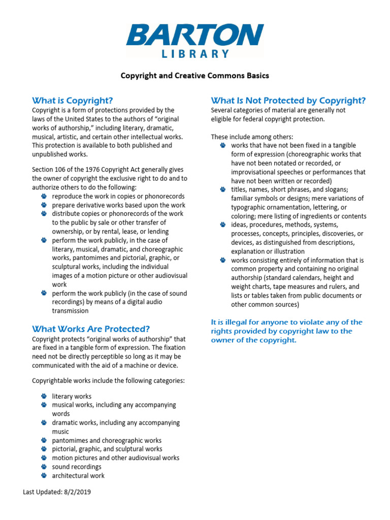 Copyright and Creative Commons Basics | Download Free PDF | Copyright