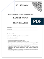Sevenoaks School Year 9 Maths Sample Paper 2009