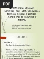 Norma Oficial Mexicana Nom-015-Stps-2001, Condiciones Termicas Elevadas ...