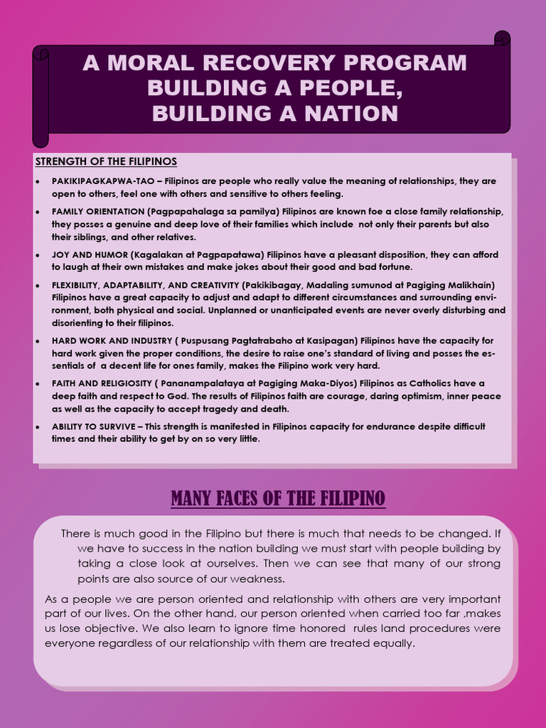 M. Moral Recovery Program Building A People | PDF | Family | Parenting