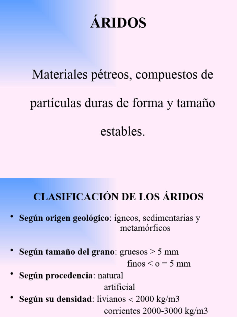 Clasificación y Tipos de Áridos | PDF | Geología | Petrología
