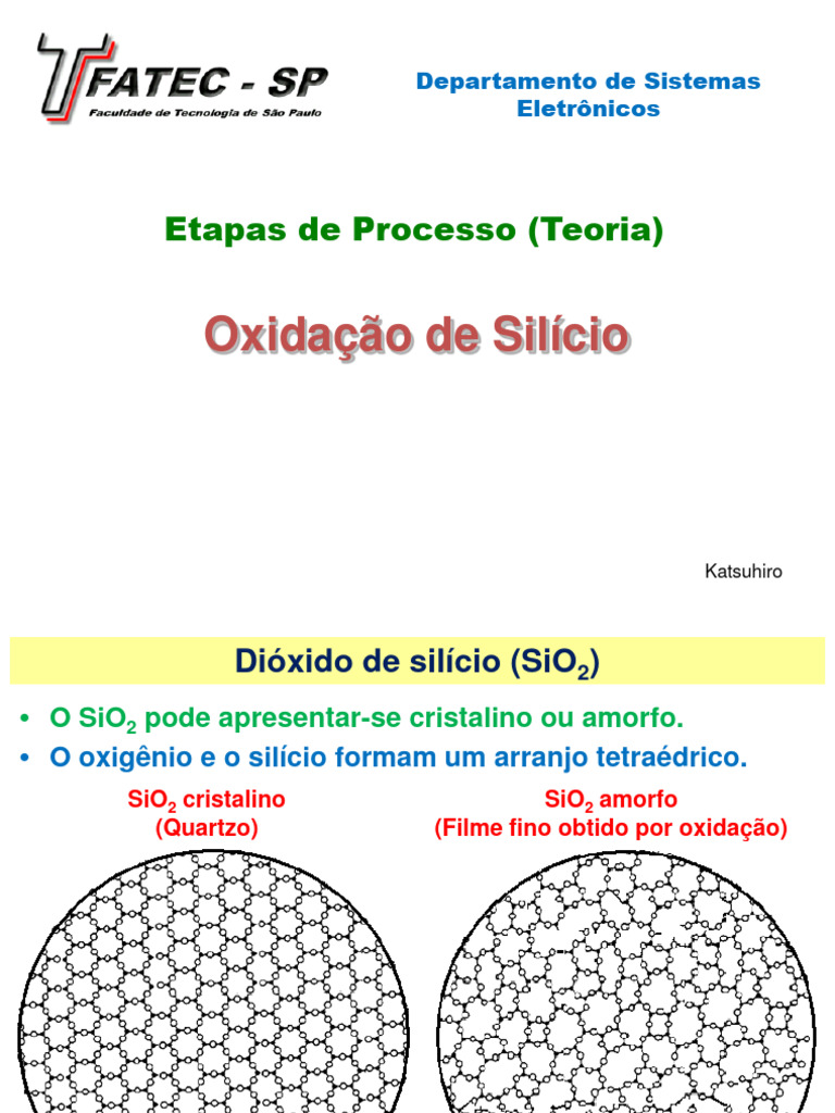 Oxidação de Silício: Processos e Propriedades | PDF | Silício | Reações ...