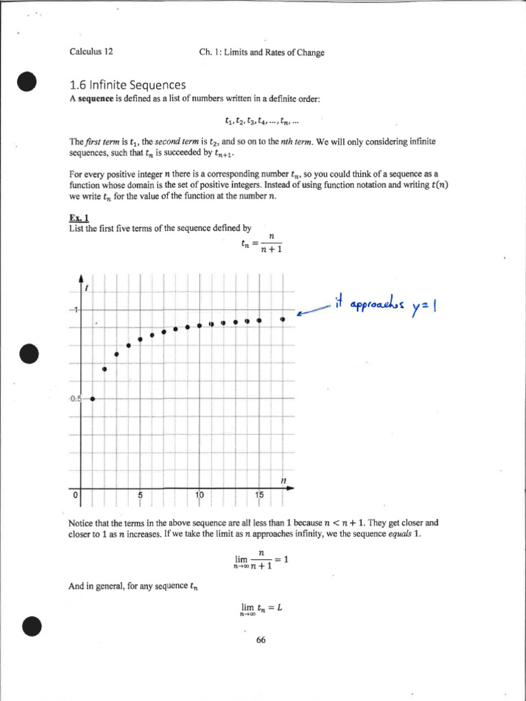 Chapter 1 - 1.6 Infinite Sequences Filled Examples | PDF