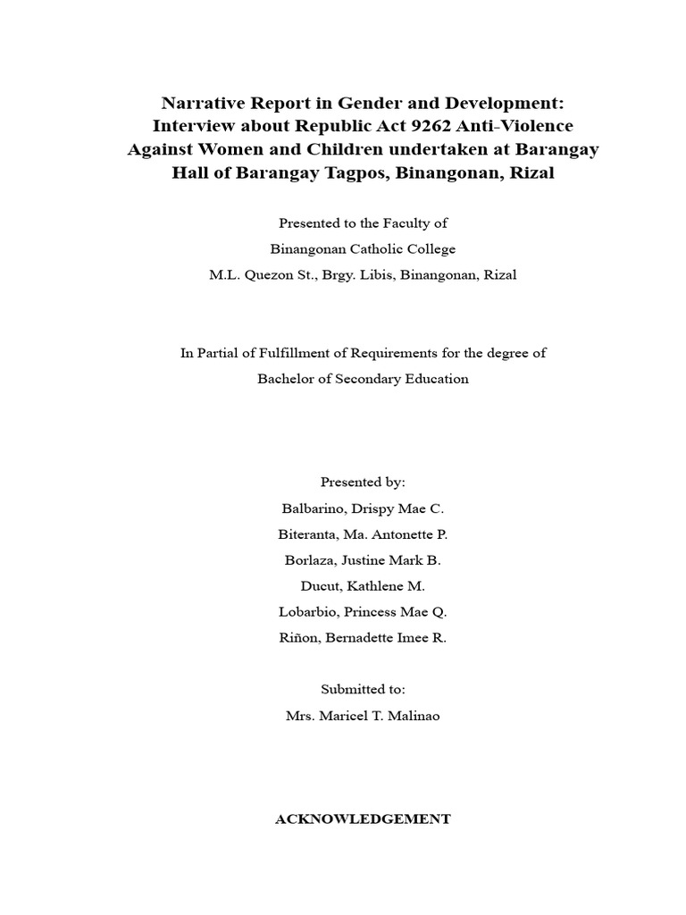 Gender and Development: VAWC Insights | PDF | Violence | Violence ...