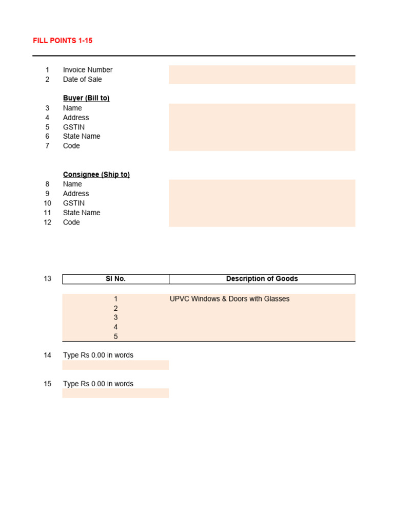 GST Sales Bill Format Download Free PDF Invoice Taxes