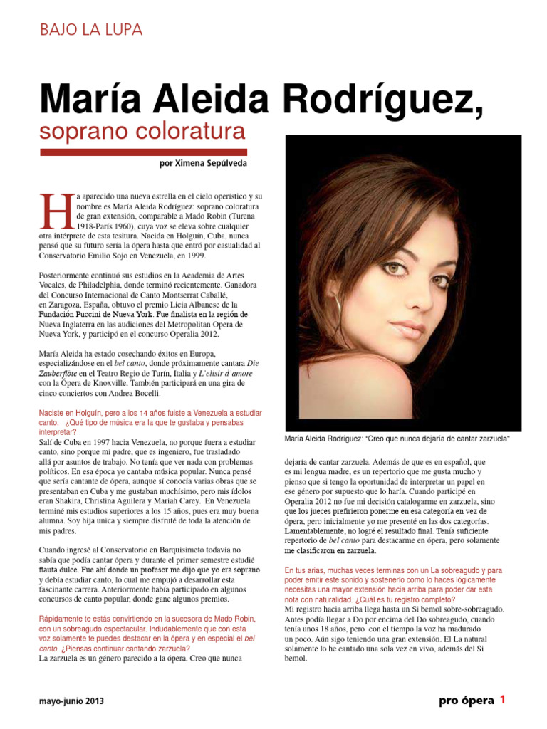 María Aleida: Nueva Estrella de la Ópera | PDF | Ópera | Ballet