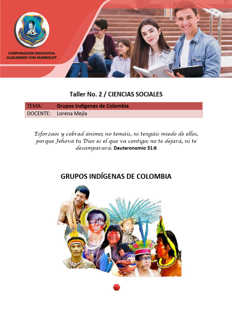 TALLER 2 SOCIALES - Grupos Indigenas de Colombia | PDF