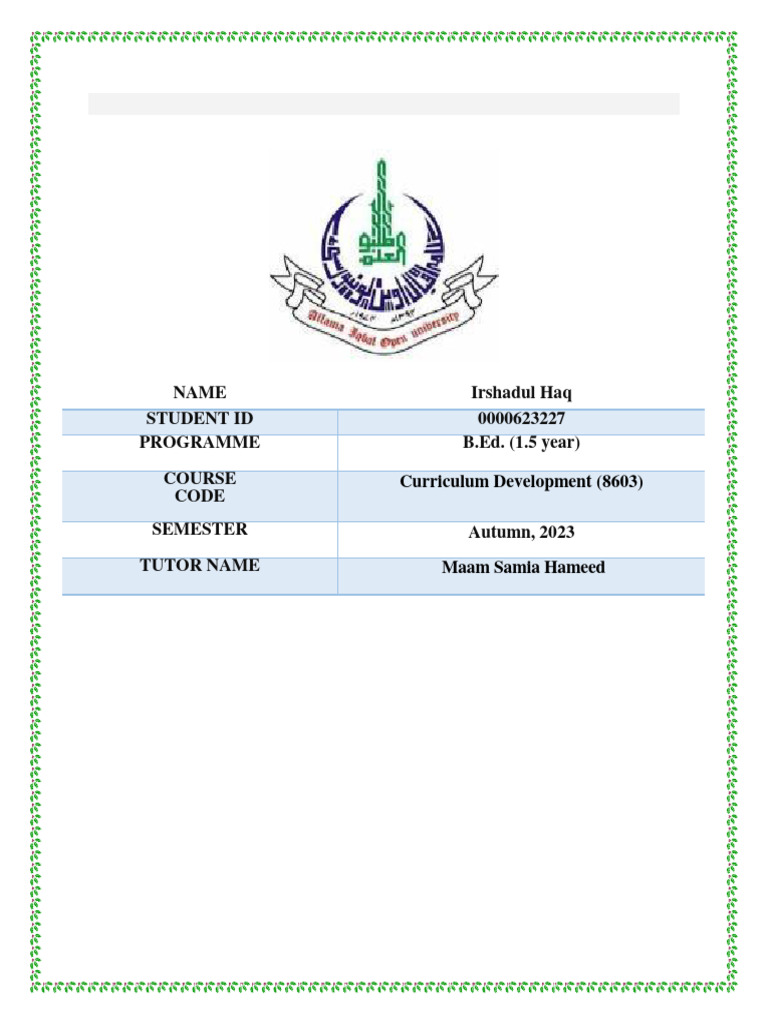 UNIT 6 Review by Irshad - 034616 1 | PDF | Curriculum | Methodology