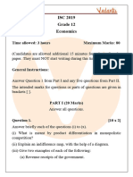 ISC Class 12 Economics Question Paper 2019