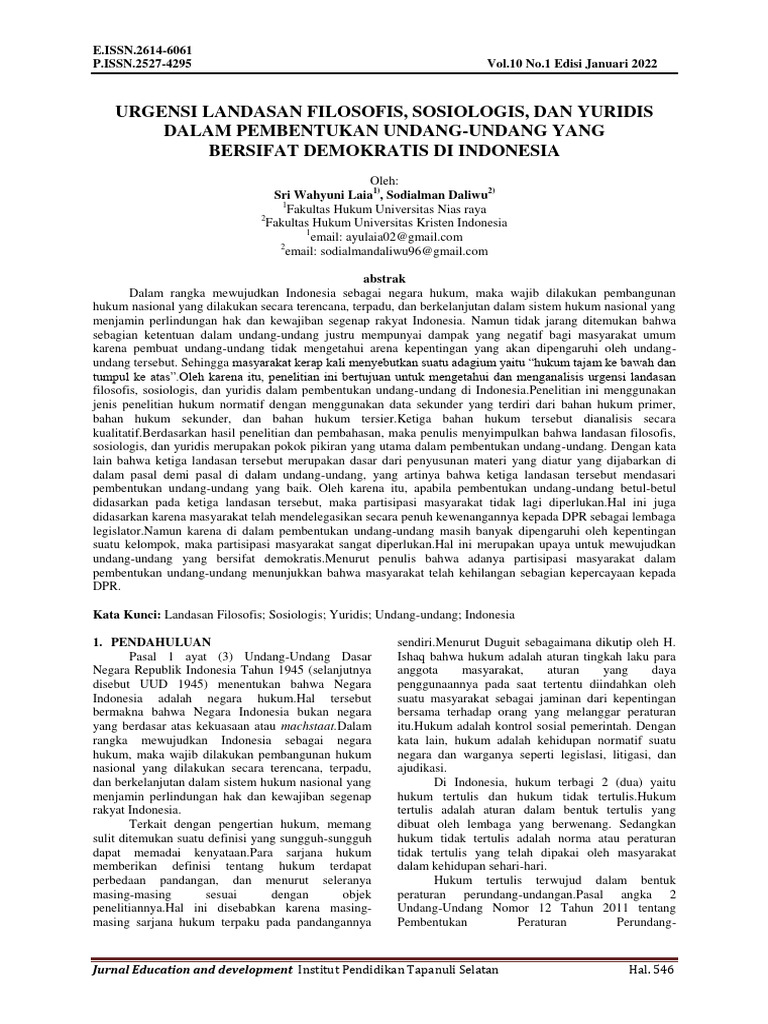 Urgensi Landasan Yuridis UU di Indonesia | PDF