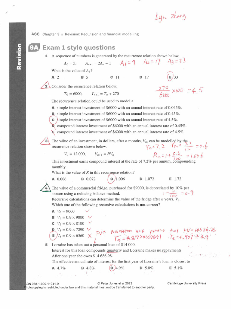 Chapter 9 Booklet Answers | PDF