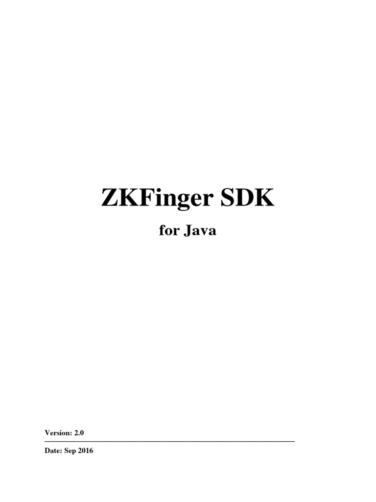 ZKFinger Reader SDK For JAVA - en - V2 | PDF | Subroutine | Integer ...