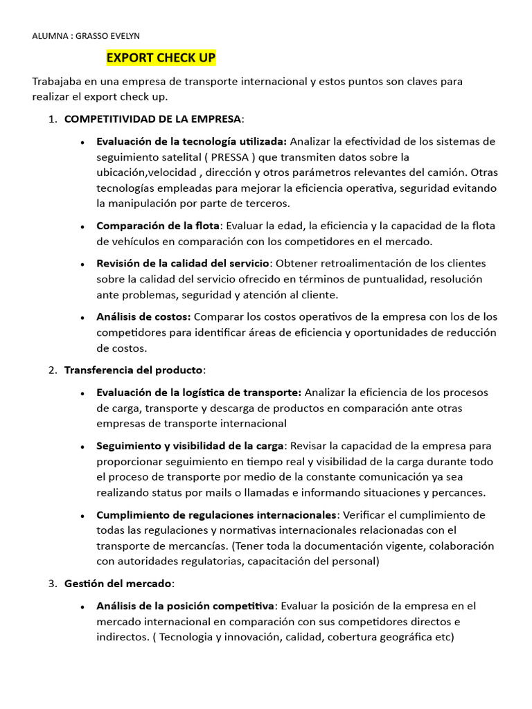 Claves para un Export Check Up Efectivo | PDF | Business | Transporte