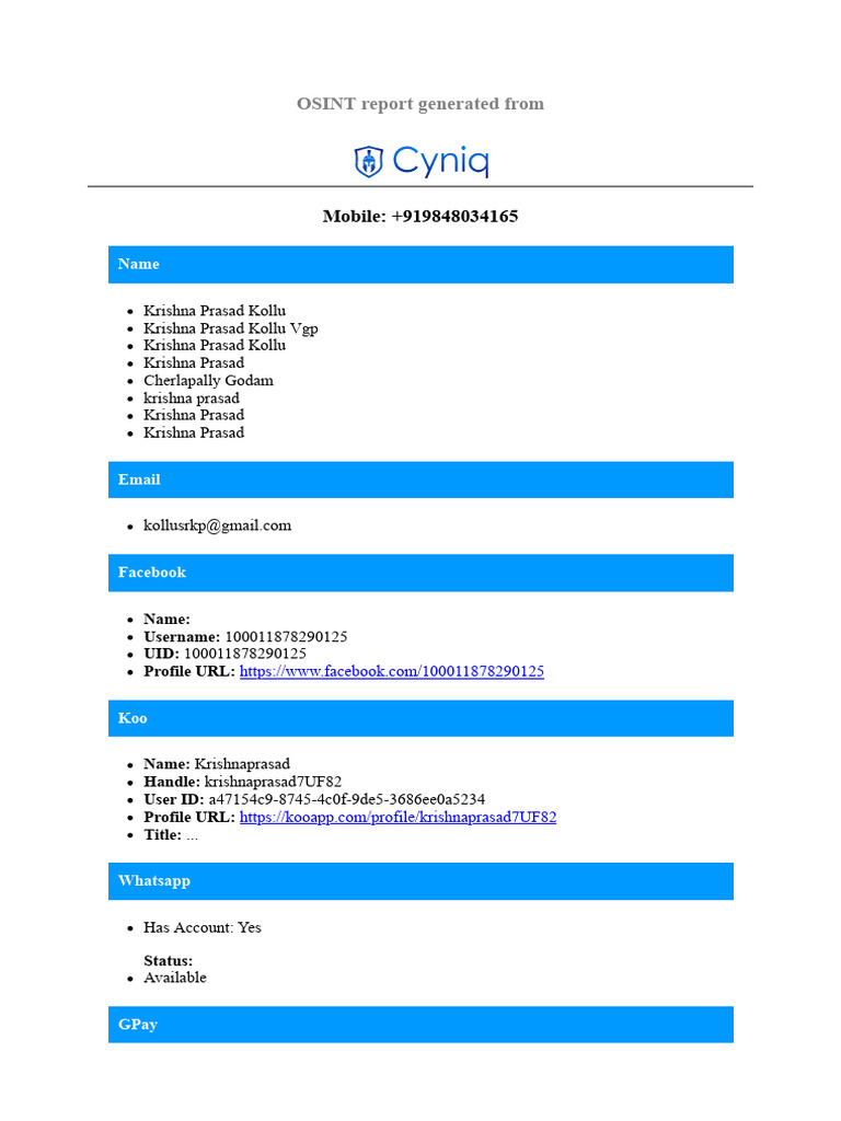 919848034165 Cyniq Report | PDF