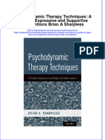 [Download pdf] Psychodynamic Therapy Techniques A Guide To Expressive And Supportive Interventions Brian A Sharpless online ebook all chapter pdf 