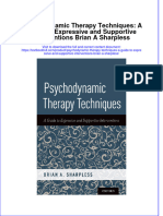 (Download PDF) Psychodynamic Therapy Techniques A Guide To Expressive and Supportive Interventions Brian A Sharpless Online Ebook All Chapter PDF