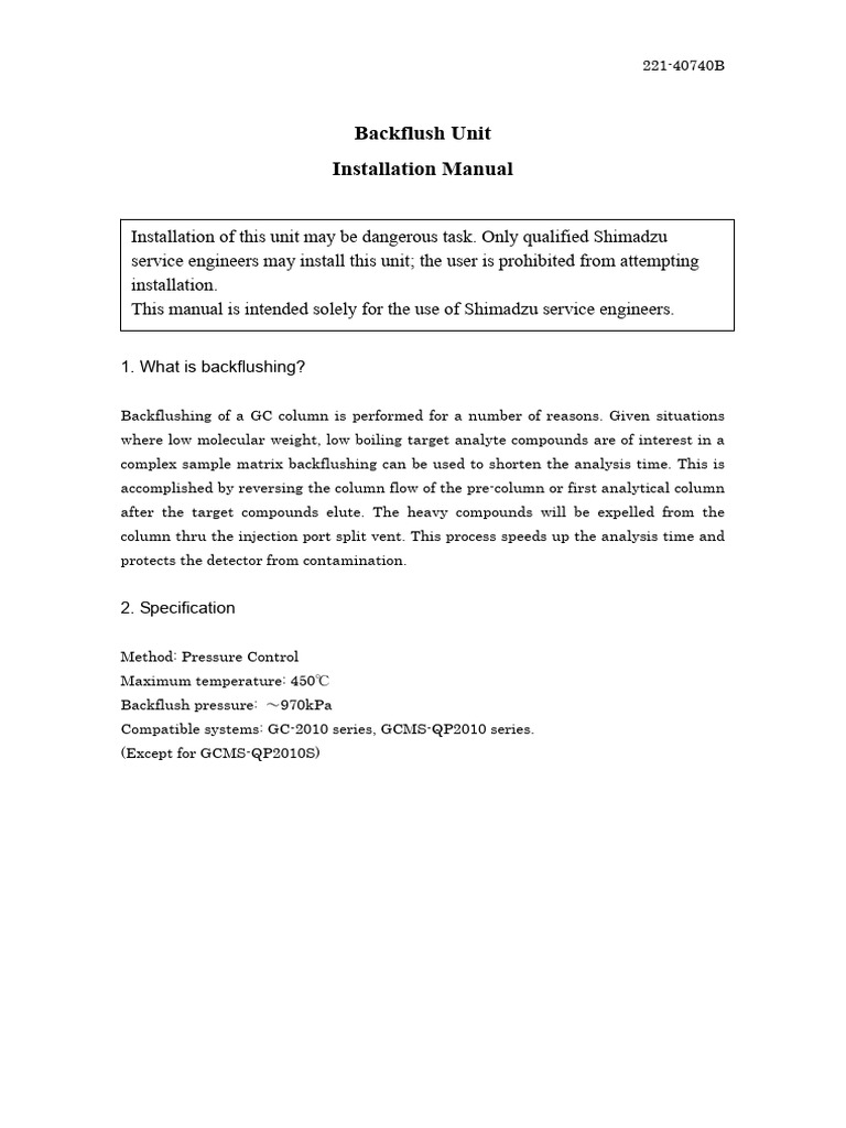 Backflush IM 01 | PDF