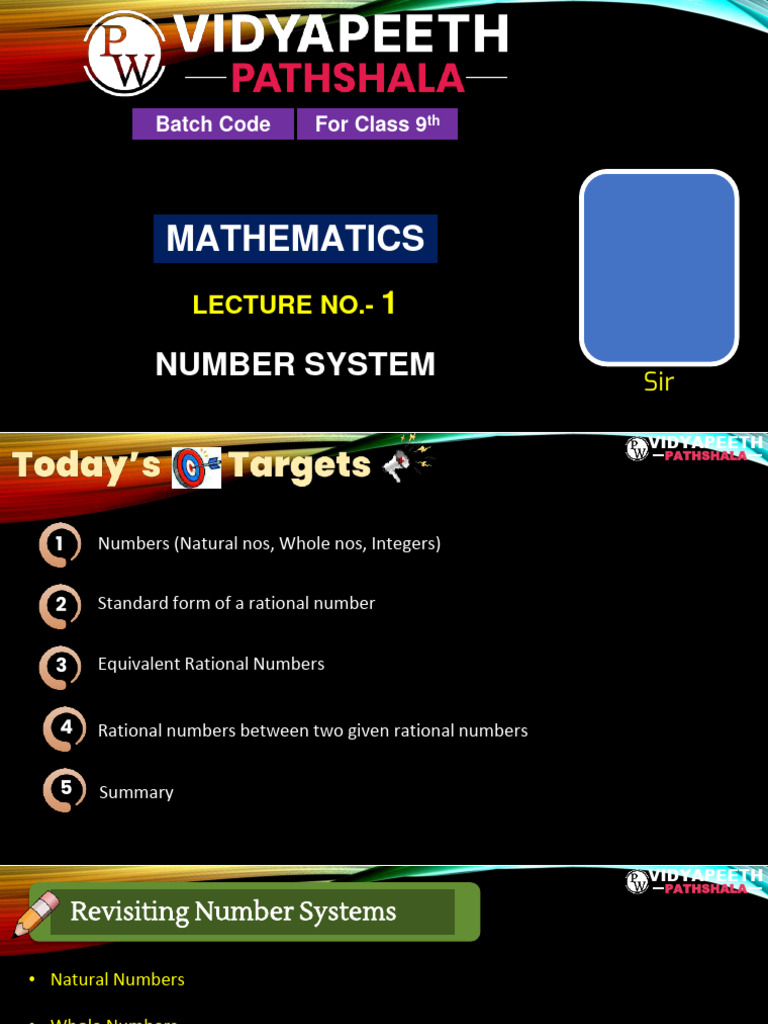Lec 1 class 9 maths number system vp pathashala anantnag