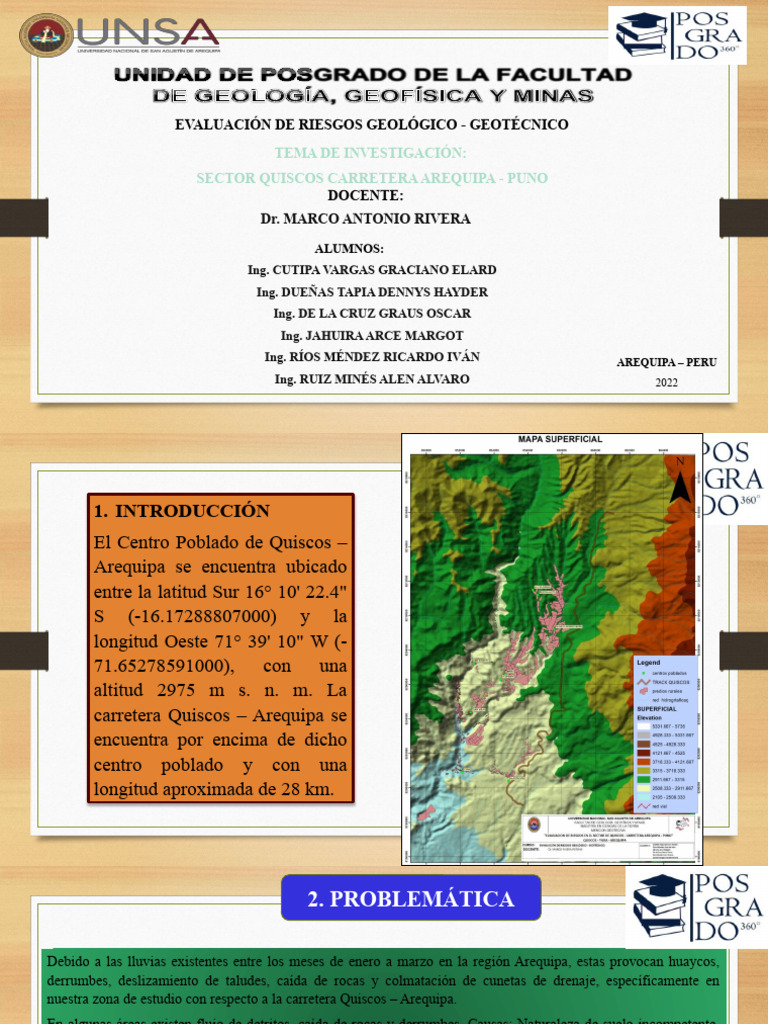 Evaluación de Riesgos Geológico - Geotécnico - Quiscos | PDF ...