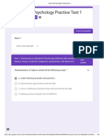 Abnormal Psychology Practice Test 1