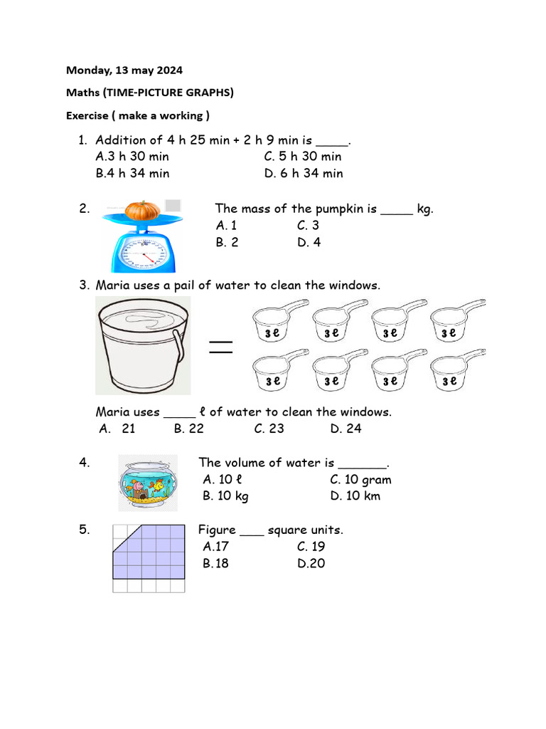 Maths and Science Exercises for Kids | PDF