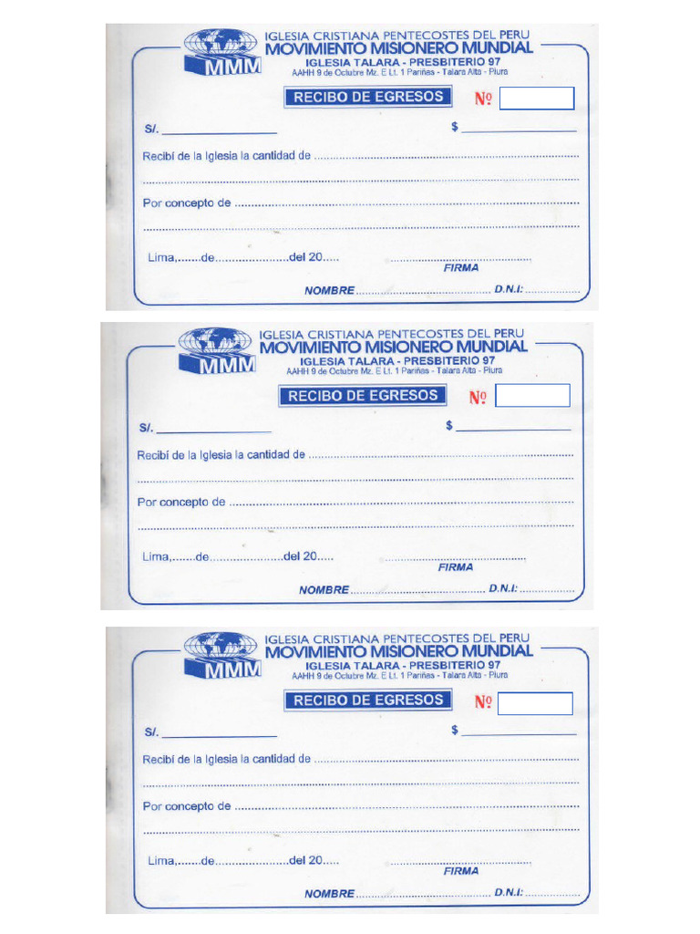 Plantilla Recibos | PDF
