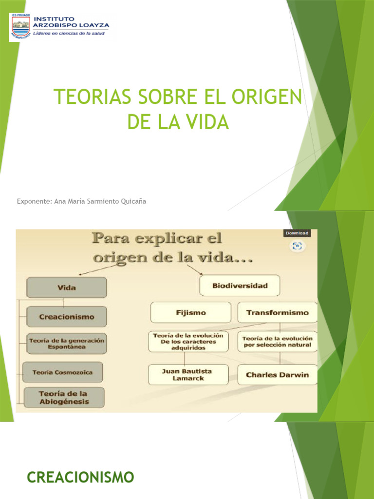 Teorías del Origen de la Vida | PDF | Ciencias sociales | Filosofía