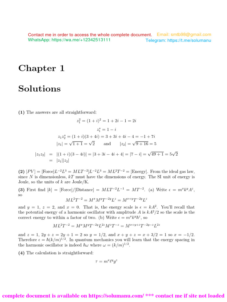 Mathematical Concepts in Physics Solutions | PDF | Trigonometric ...