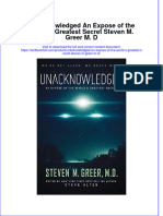 [Download pdf] Unacknowledged An Expose Of The World S Greatest Secret Steven M Greer M D online ebook all chapter pdf 