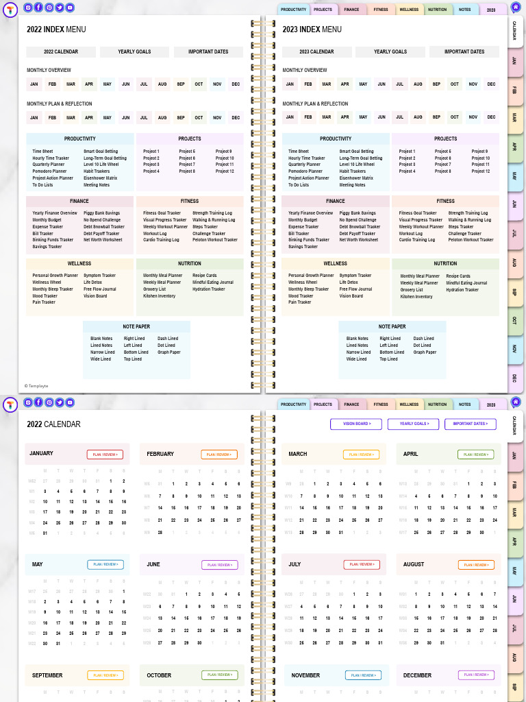 2023 Productivity and Wellness Planner | PDF
