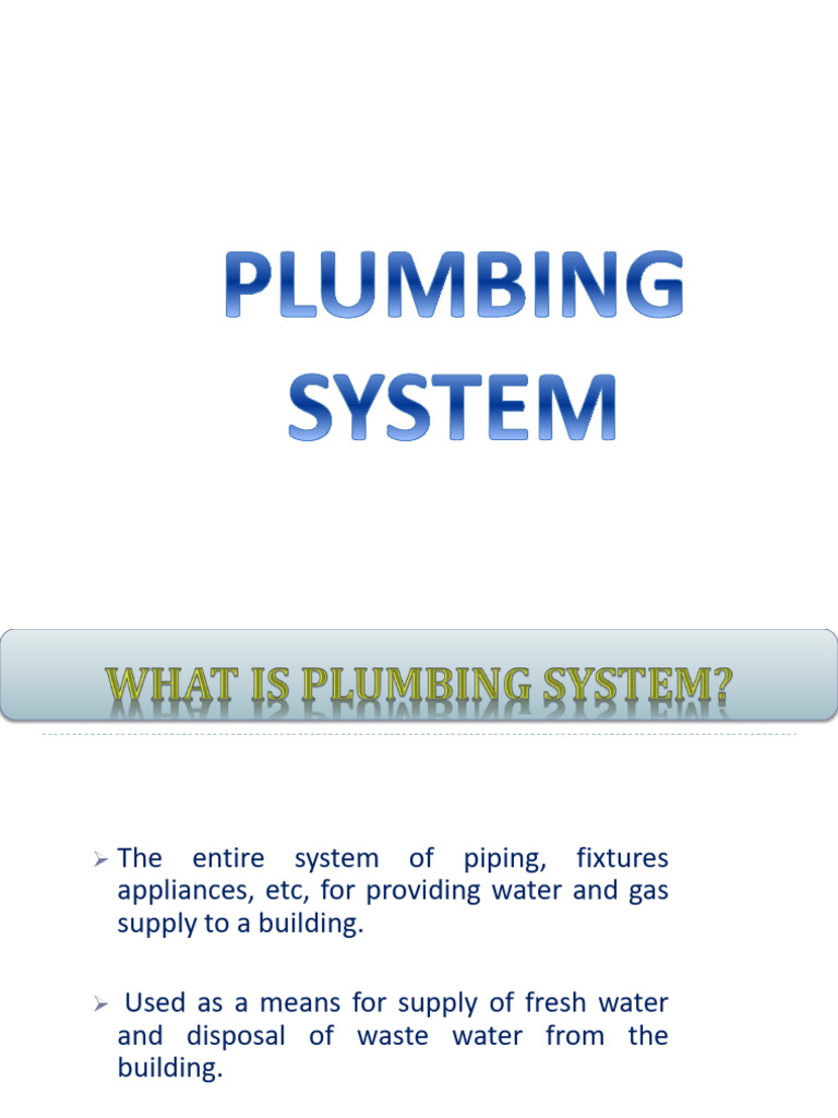 Plumbing System Overview and Components | PDF | Sanitary Sewer | Plumbing