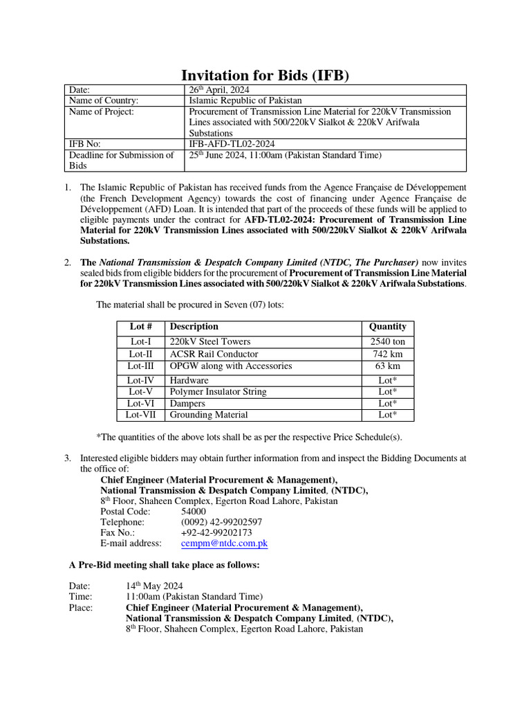 IFB AFD TL02 2024 - 662bf380d230a | PDF | Procurement