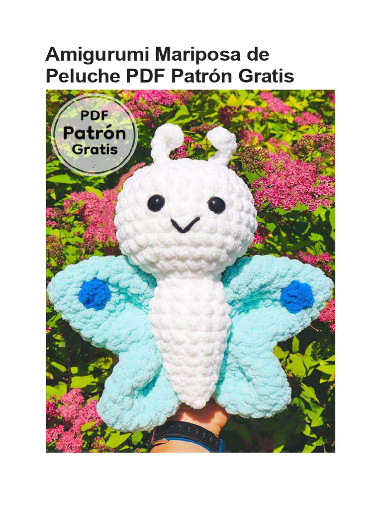 Amigurumi Mariposa de Peluche PDF Patron Gratis | PDF | Amigurumi | Tejer