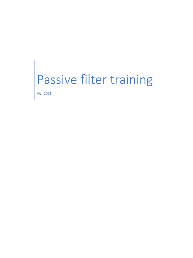 Passive Filter Training - Rev 1 | PDF