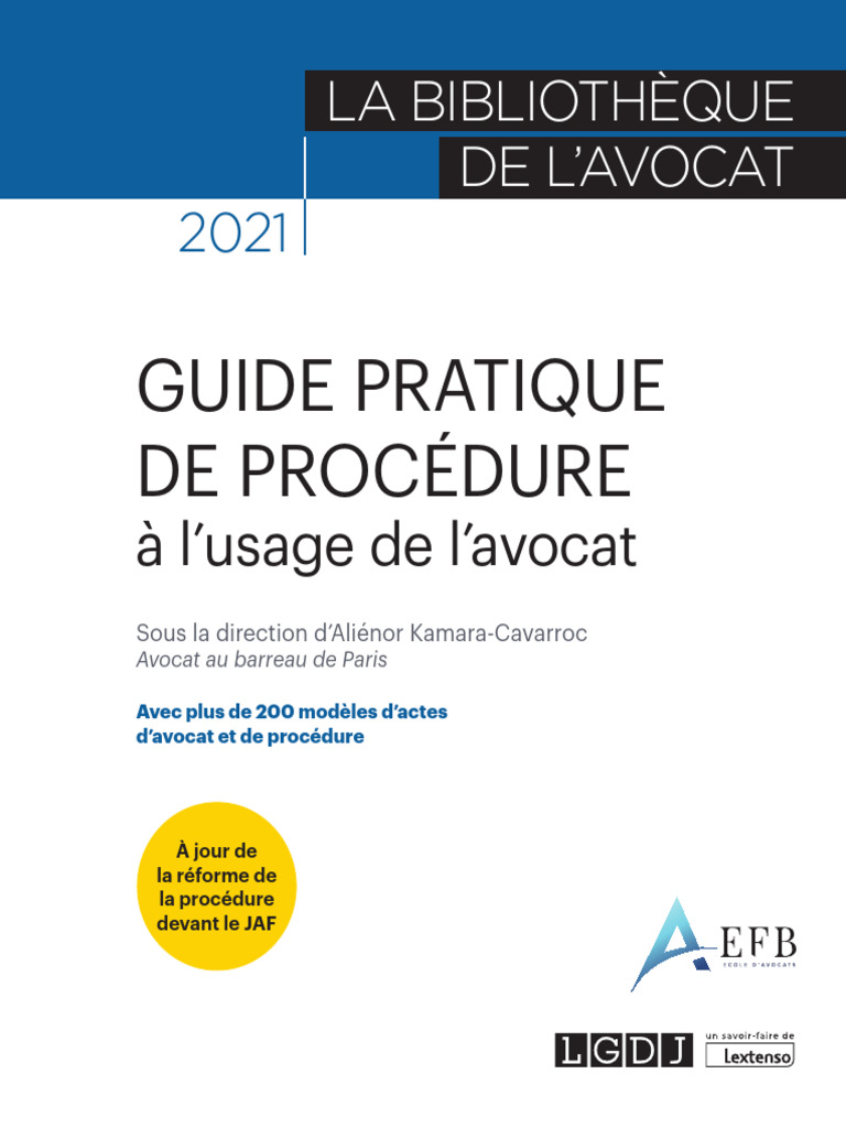 Guide pratique de procédure pour avocats | PDF | Justice | Crime et ...