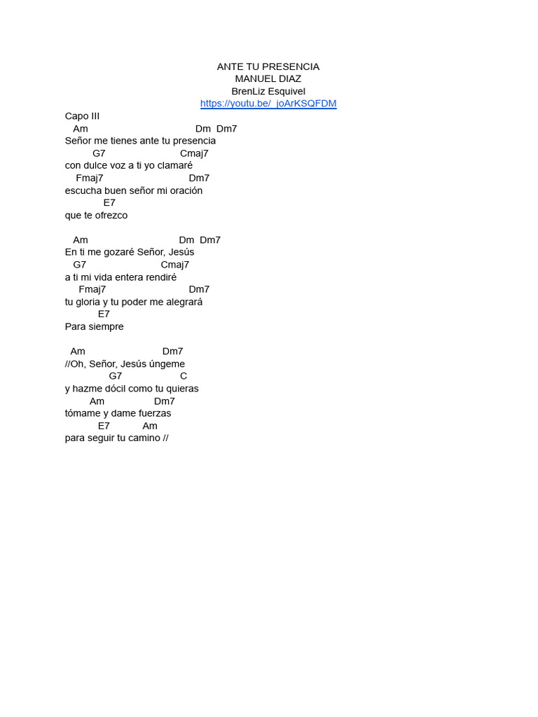 Ante Tu Presencia Pdf