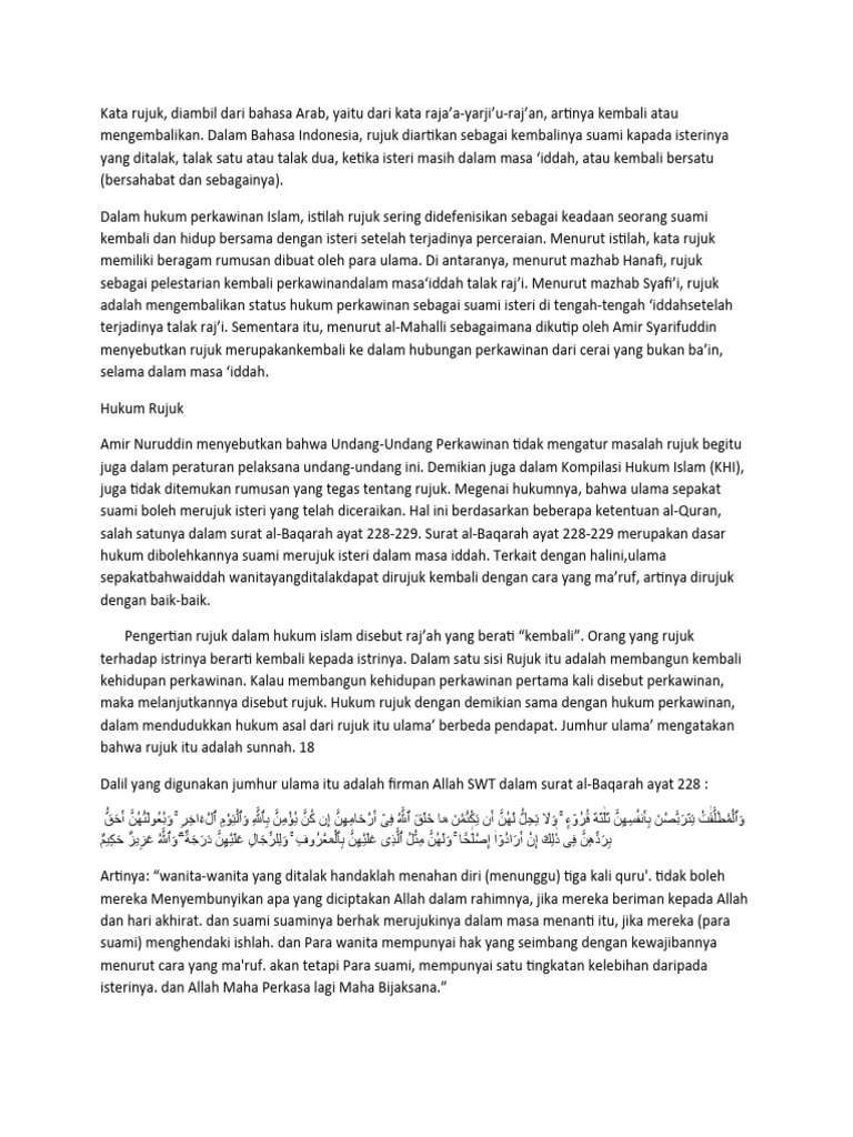 Syarat dan Rukun Rujuk dalam Islam | PDF | Agama & Spiritualitas
