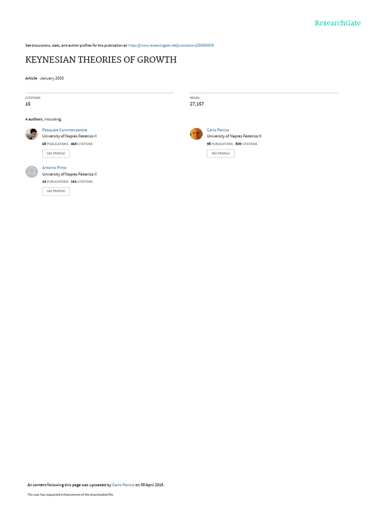 Teori Pertumbuhan Ekonomi Keynes | PDF | Keynesian Economics | Economics